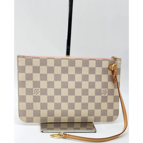 Louis Vuitton Neverfull MM Pochette Damier Azur Canvas Mint Condition