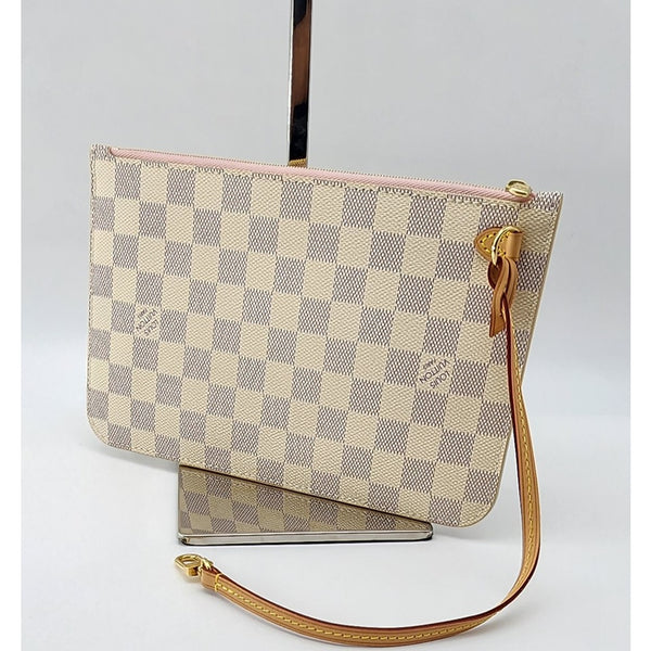Louis Vuitton Neverfull MM Pochette Damier Azur Canvas Mint Condition