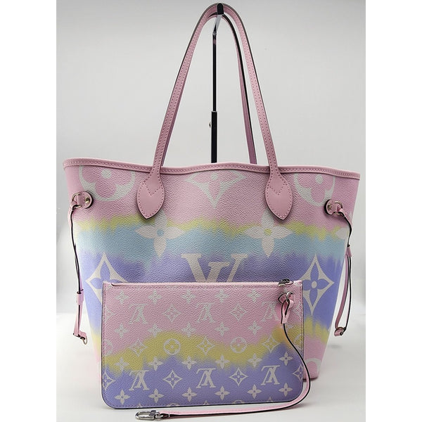 Louis Vuitton Escale Pastel Pink Neverfull MM With Pochette In Like New Condition