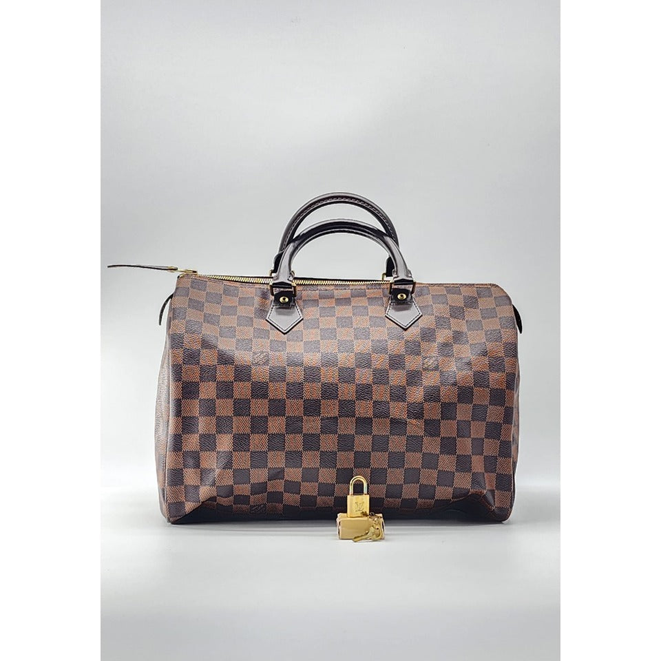 Speedy 35 Tote in Damier Ebene Canvas | Like New Condition