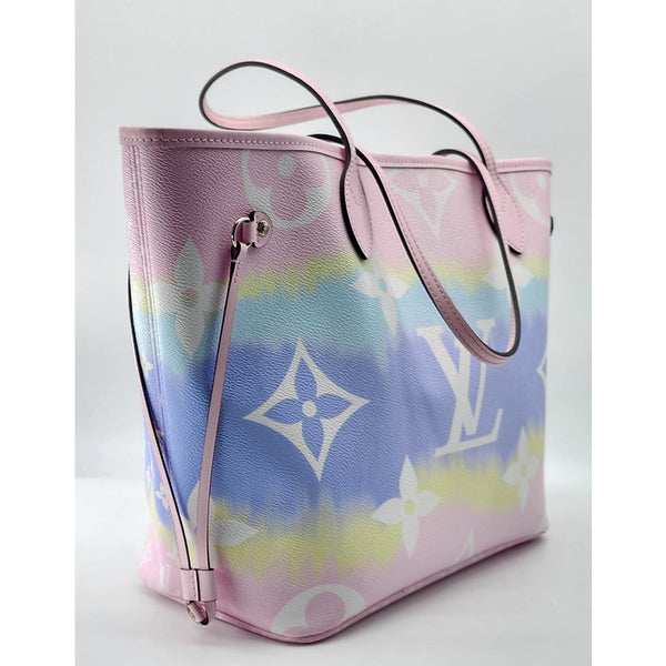 Louis Vuitton Escale Pastel Pink Neverfull MM With Pochette In Like New Condition