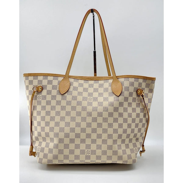 Louis Vuitton Neverfull MM Tote W/Pochette Damier Azur Canvas Super Mint Condition