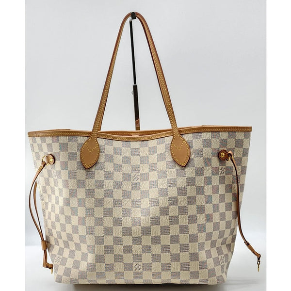 Louis Vuitton Neverfull MM Tote W/Pochette Damier Azur Canvas Mint Condition