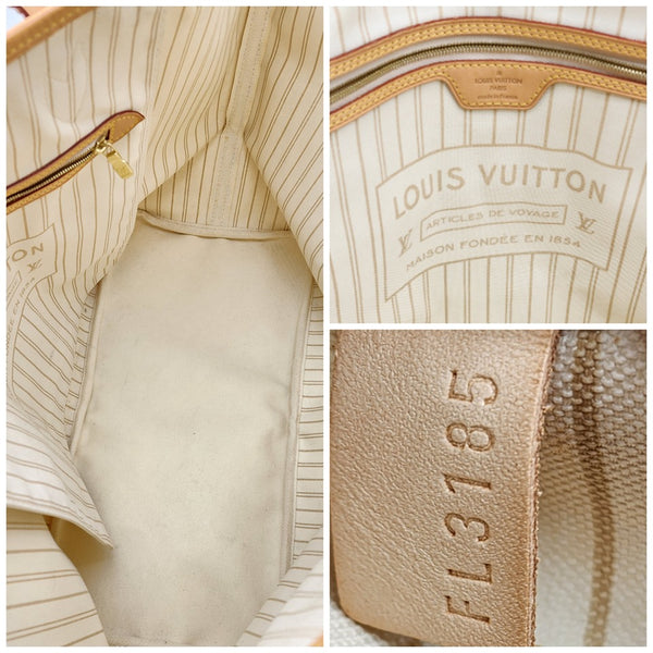 Louis Vuitton Neverfull GM Tote W/Pochette in Damier Azur Canvas Super Mint Condition