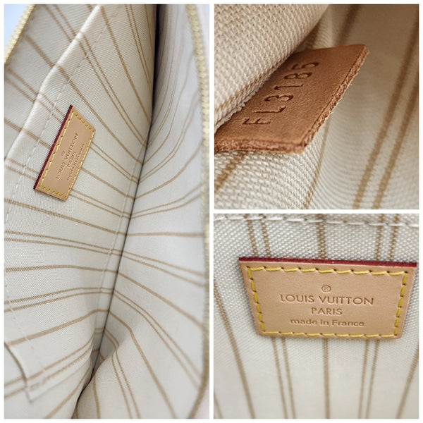 Louis Vuitton Neverfull GM Tote W/Pochette in Damier Azur Canvas Super Mint Condition