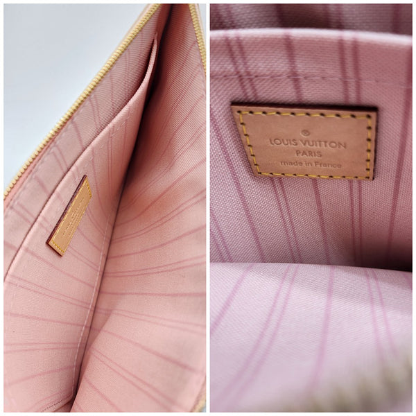 Louis Vuitton Neverfull MM Pochette Damier Azur Canvas Mint Condition