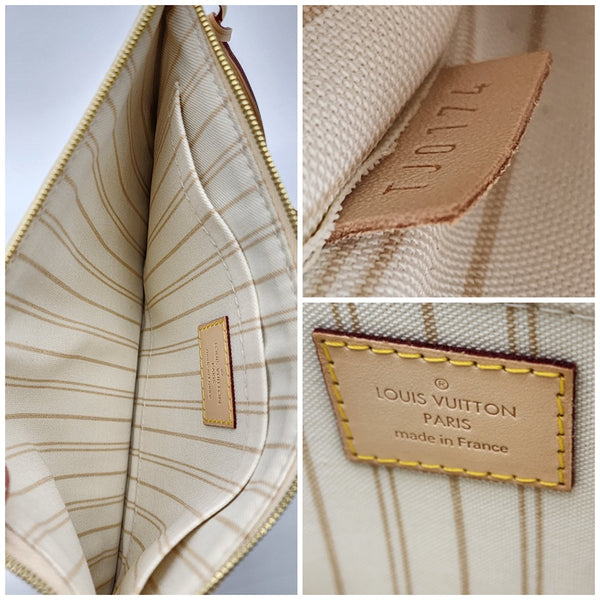 Louis Vuitton Neverfull GM Pochette in Damier Azur Canvas Mint Condition