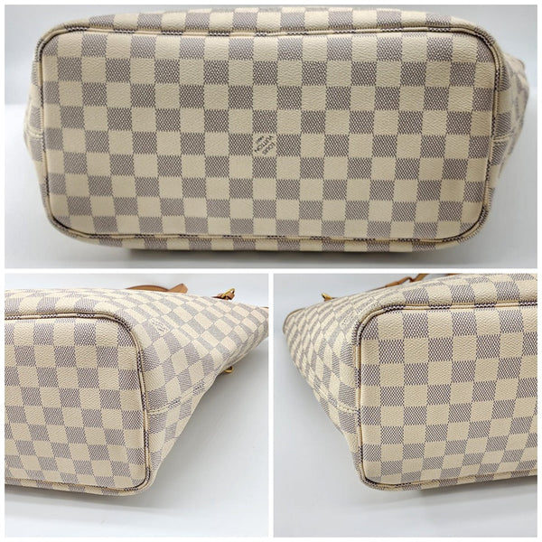Louis Vuitton Neverfull MM Tote Damier Azur Canvas Mint Condition