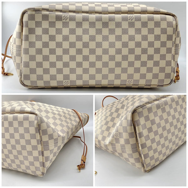 Louis Vuitton Neverfull GM Tote W/Pochette in Damier Azur Canvas Mint Condition