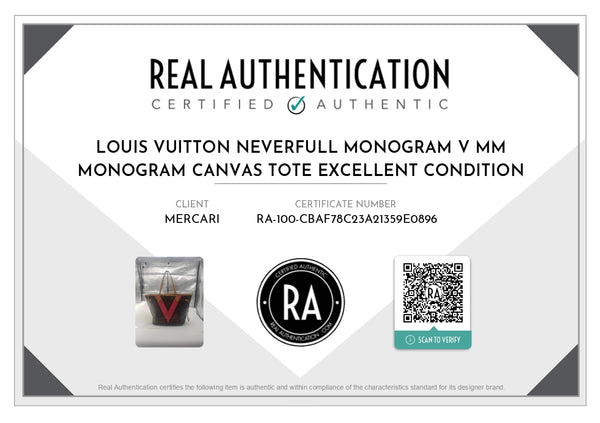 Louis Vuitton Monogram V MM Tote w/Authenticity Certificate in Excellent Condition