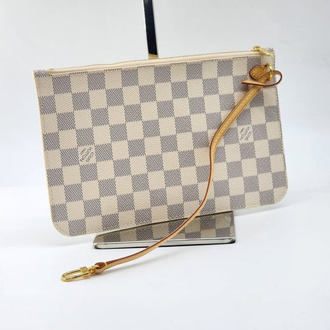 Louis Vuitton Neverfull GM Pochette in Damier Azur Canvas Like New Condition