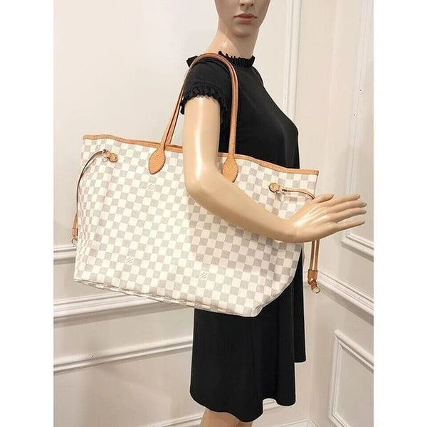 Louis Vuitton Neverfull GM Tote W/Pochette in Damier Azur Canvas Super Mint Condition