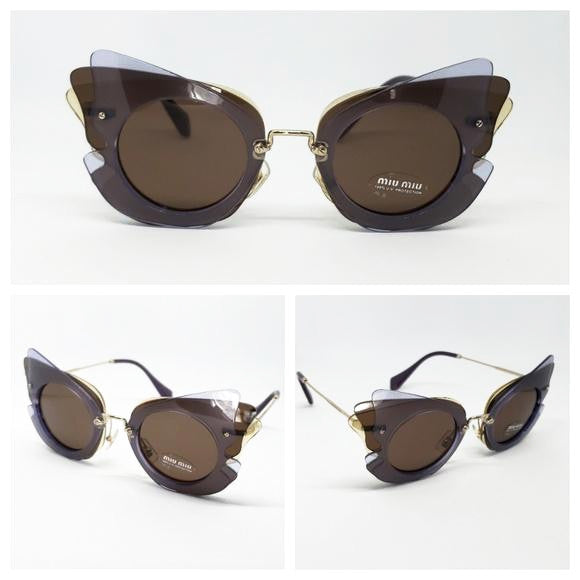 MiuMiu Women's Over Lapping Butterfly Sunglasses Lilac MU02S VA6-8C1