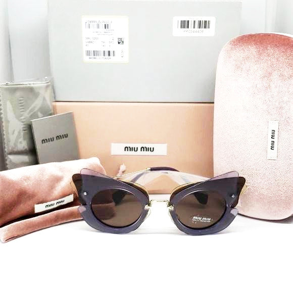 MiuMiu Women's Over Lapping Butterfly Sunglasses Lilac MU02S VA6-8C1