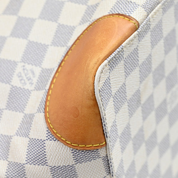 Louis Vuitton Hampstead MM White Azur Damier Canvas Tote Shoulder Bag