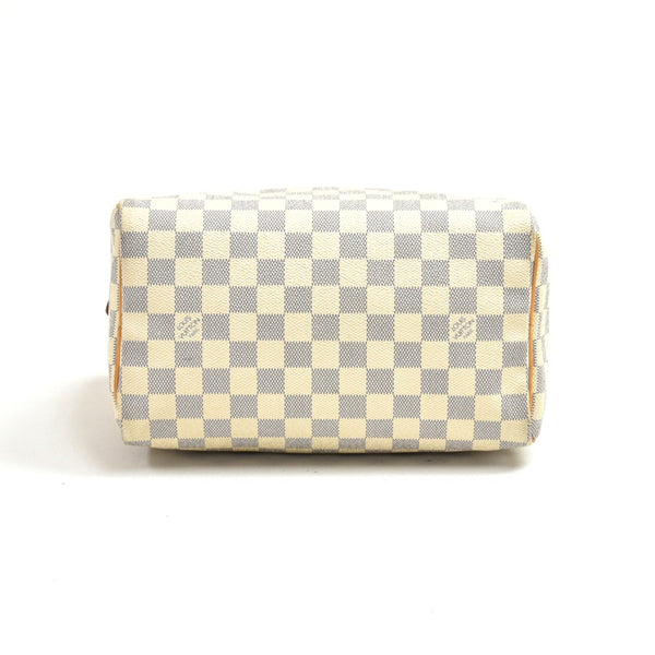 Louis Vuitton Speedy 25 White Damier Azur Canvas City Handbag