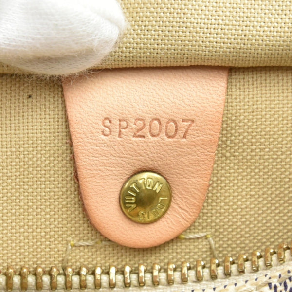 Louis Vuitton Speedy 25 White Damier Azur Canvas City Handbag