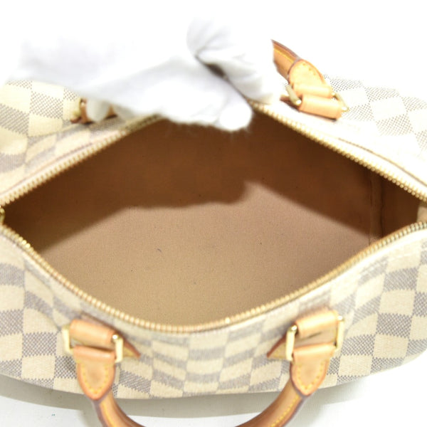 Louis Vuitton Speedy 25 White Damier Azur Canvas City Handbag