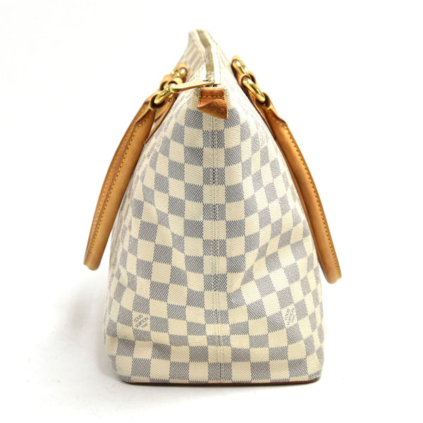 Louis Vuitton Saleya MM White Damier Azur Canvas Tote Hand Bag