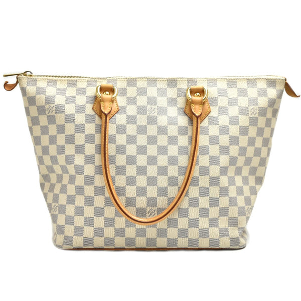Louis Vuitton Saleya MM White Damier Azur Canvas Tote Hand Bag