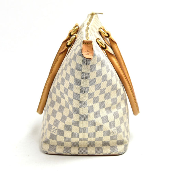 Louis Vuitton Saleya MM White Damier Azur Canvas Tote Hand Bag