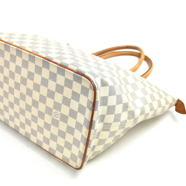 Louis Vuitton Saleya MM White Damier Azur Canvas Tote Hand Bag