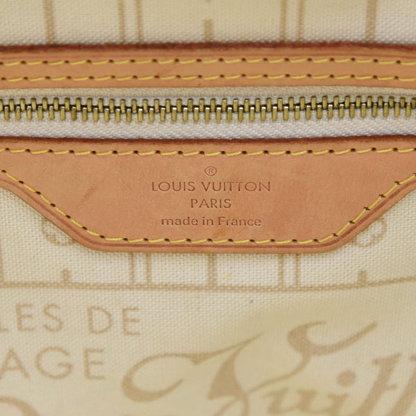 Louis Vuitton Neverfull PM White Damier Azur Canvas Tote Bag