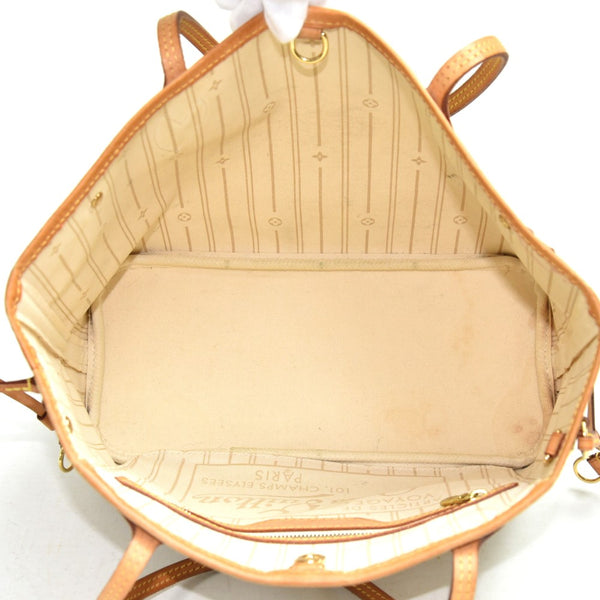 Louis Vuitton Neverfull PM White Damier Azur Canvas Tote Bag