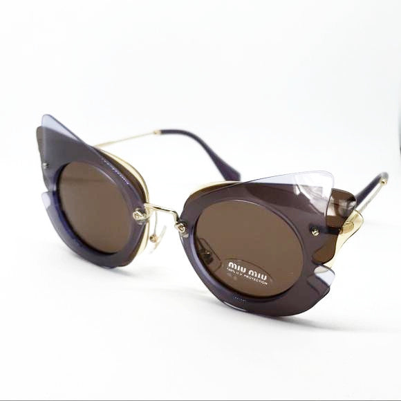 MiuMiu Women's Over Lapping Butterfly Sunglasses Lilac MU02S VA6-8C1