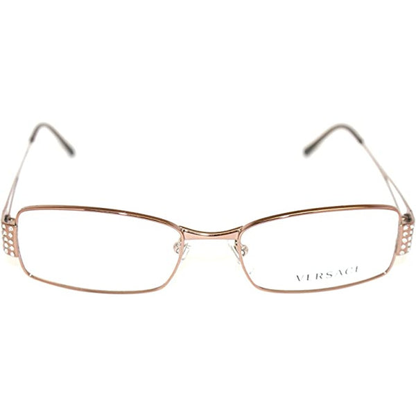 Versace Women Rectangular Demo Lens Metal Eyeglasses VE1117B 1013