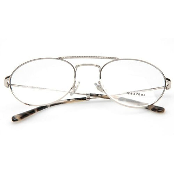 Miu Miu Women's Oval Demo Lens Eyeglasses MU51RV 1BC101