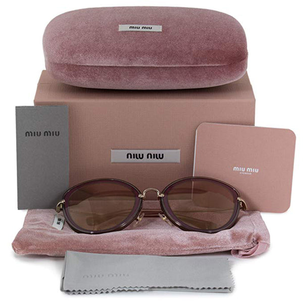 MiuMiu Women's Oval Sunglasses Pink Lens MU50RS-TKW4M2-54