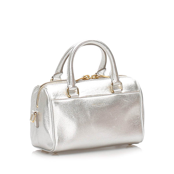 YSL Baby Classic Metallic Leather Duffle Bag