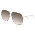 Gucci Oversized Sunglasses Gold Frame Brown Gradient Lens GG0394S 003