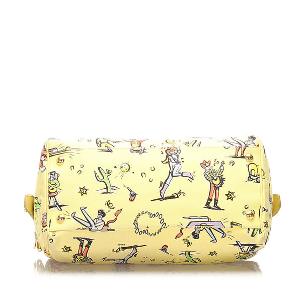 Prada Printed Canvas Satchel Bag