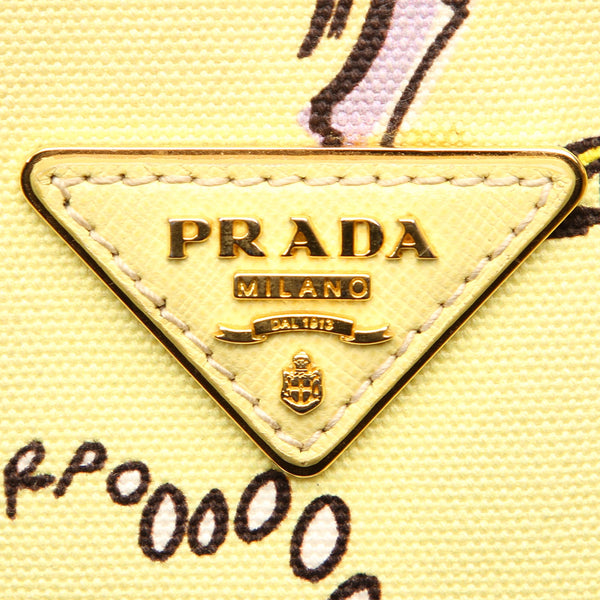 Prada Printed Canvas Satchel Bag