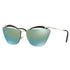 Miu Miu Sunglasses MU54TS 1AB4J2 Black Gold/Green Mirror Women