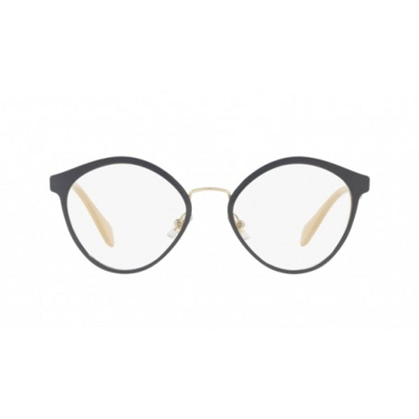 Miu Miu MU52QV 1AB1O1 Shiny Black Gold Grey / Demo Lens Eyeglasses
