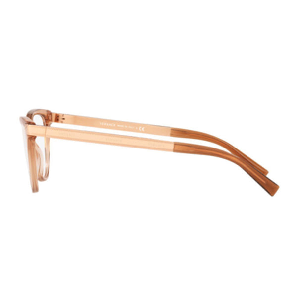 VERSACE VE3271 5304 Transparent Brown Cat Eye Women's 54 mm Eyeglasses