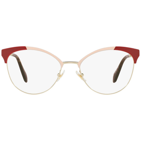 Miu Miu Cat Eye Eyeglasses Gold Pink/Red w/Demo Lens MU50PV USP1O1
