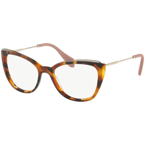 Miu Miu Cat Eye Women's Eyeglasses Havana w/Demo Lens MU02QV VX81O1