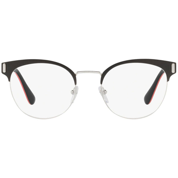 Prada Round Women's Eyeglasses Matte Black Silver PR63TV 1BO1O1