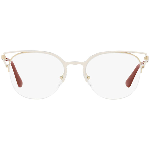 Prada Cat Eye Eyeglasses Ivory/Pale Gold w/Demo Lens PR64UV LFB1O1