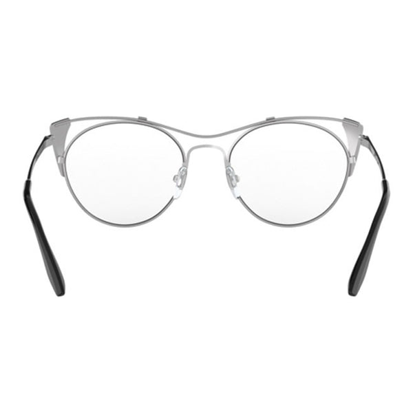 Prada Cat Eye Women's Eyeglasses Silver Pink w/Demo Lens PR58VV 3321O1