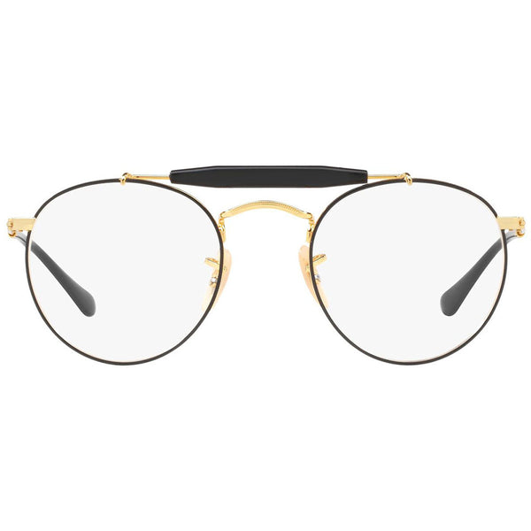 RayBan Round Unisex Eyeglasses Gold Black w/Demo Lens RX3747V-2946
