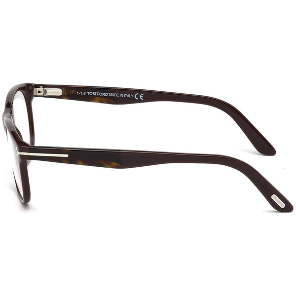 Tom Ford Square Unisex Eyeglasses Shiny Dark Brown | Side