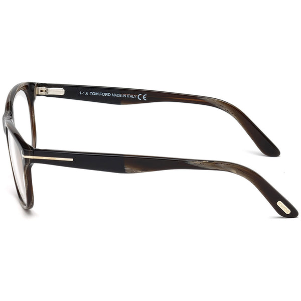 TomFord Square Unisex Eyeglasses Brown Horn Demo Lens FT5431-062-55