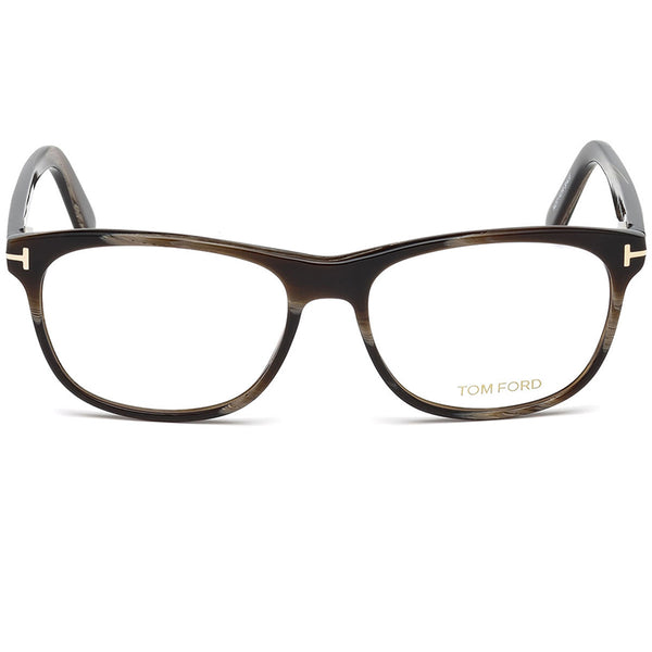 TomFord Square Unisex Eyeglasses Brown Horn Demo Lens FT5431-062-55
