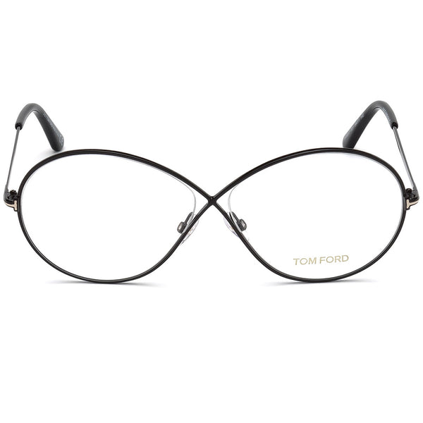 Tom Ford Women's Oval Eyeglasses Shiny Black w/Demo Lens FT5517 001