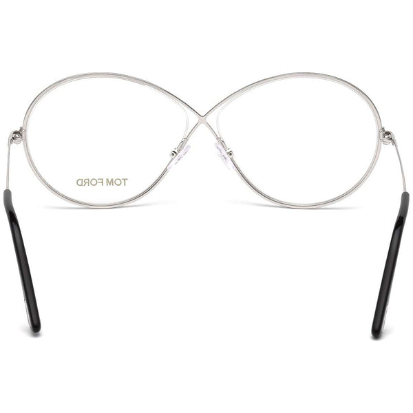 Tom Ford Women's Oval Eyeglasses Shiny Rhodium w/Demo Lens FT5517 018